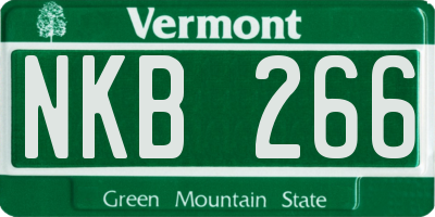 VT license plate NKB266