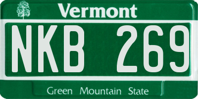 VT license plate NKB269