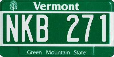 VT license plate NKB271