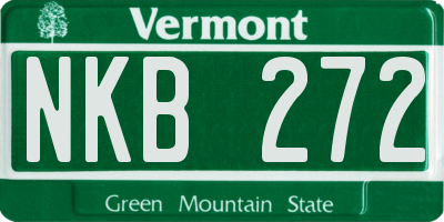 VT license plate NKB272