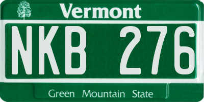 VT license plate NKB276