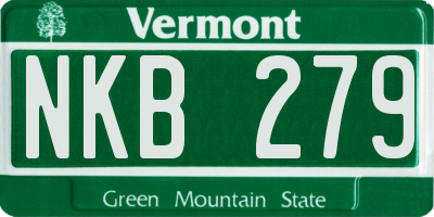 VT license plate NKB279