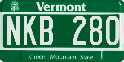 VT license plate NKB280