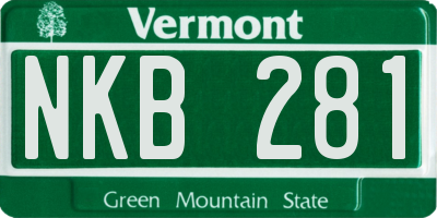 VT license plate NKB281