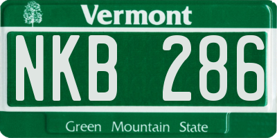 VT license plate NKB286