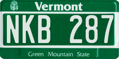 VT license plate NKB287