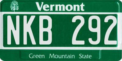 VT license plate NKB292