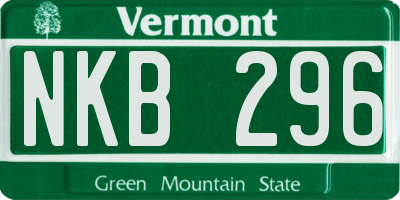 VT license plate NKB296