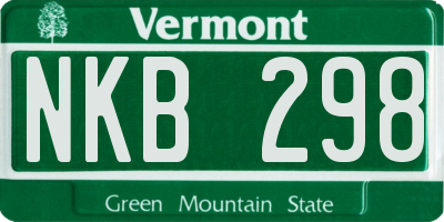 VT license plate NKB298