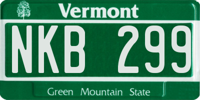 VT license plate NKB299