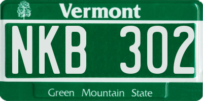 VT license plate NKB302