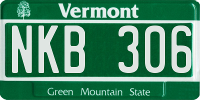 VT license plate NKB306