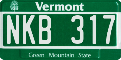 VT license plate NKB317