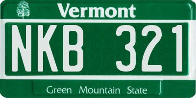 VT license plate NKB321