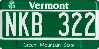 VT license plate NKB322