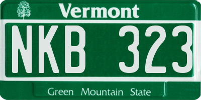 VT license plate NKB323