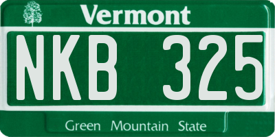 VT license plate NKB325