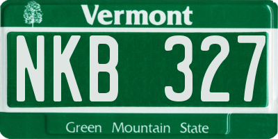 VT license plate NKB327