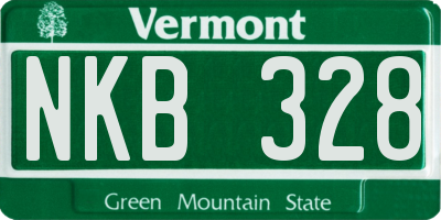 VT license plate NKB328