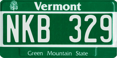 VT license plate NKB329