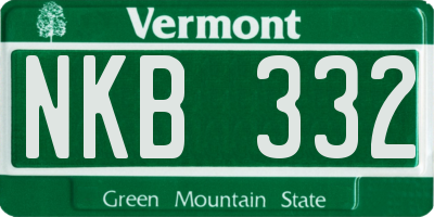 VT license plate NKB332