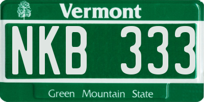 VT license plate NKB333