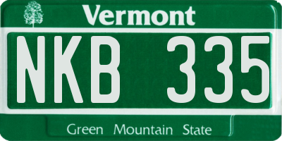 VT license plate NKB335