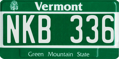 VT license plate NKB336