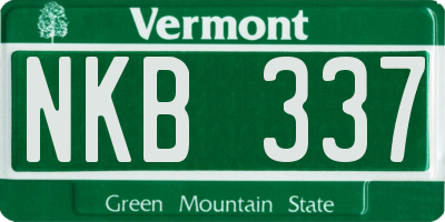 VT license plate NKB337