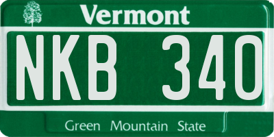 VT license plate NKB340