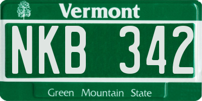 VT license plate NKB342