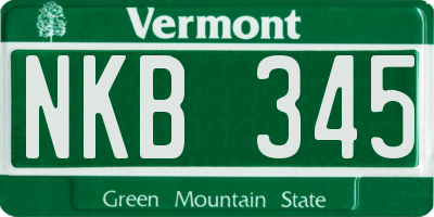 VT license plate NKB345