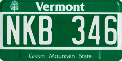 VT license plate NKB346