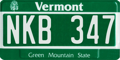 VT license plate NKB347