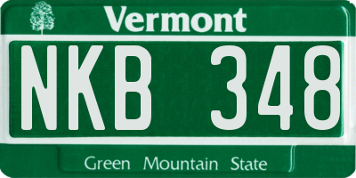 VT license plate NKB348