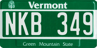 VT license plate NKB349