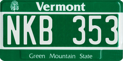 VT license plate NKB353