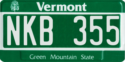 VT license plate NKB355