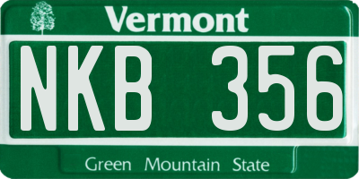 VT license plate NKB356