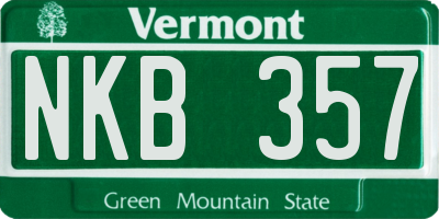 VT license plate NKB357