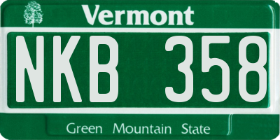 VT license plate NKB358