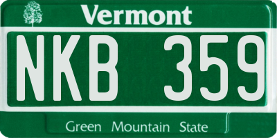 VT license plate NKB359