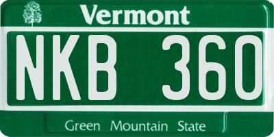 VT license plate NKB360