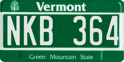 VT license plate NKB364
