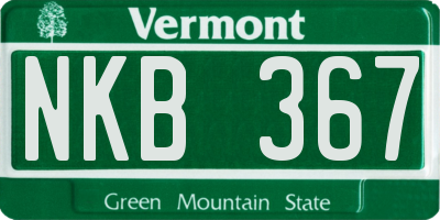 VT license plate NKB367