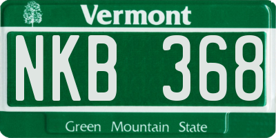 VT license plate NKB368