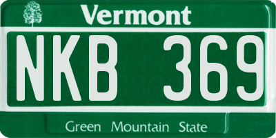 VT license plate NKB369