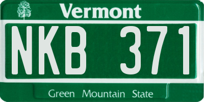 VT license plate NKB371