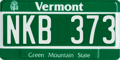 VT license plate NKB373