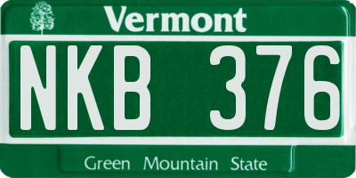 VT license plate NKB376